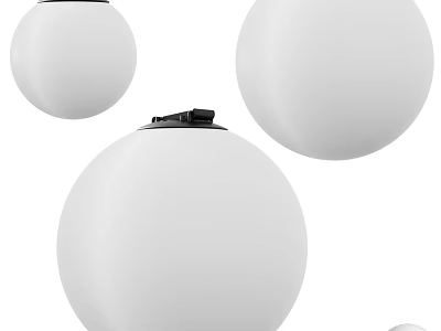 Modern White Spherical Pendant Lights With Minimalist Design For Interior Decor 3d model