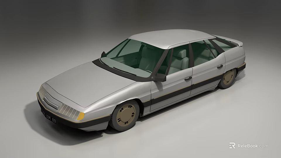 Silver Classic Sedan Featuring Streamlined Body Design Tinted Windows And Alloy Wheels 3d model 
