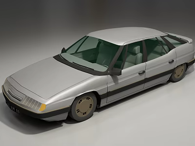 Silver Classic Sedan Featuring Streamlined Body Design Tinted Windows And Alloy Wheels 3d model