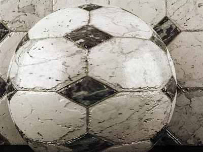 Vintage Black And White Textured Football Sports Equipment With Retro Design 3d model
