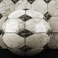 Vintage Black And White Textured Football Sports Equipment With Retro Design