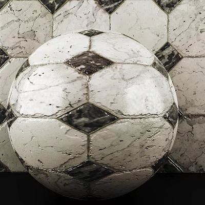 Vintage Black And White Textured Football Sports Equipment With Retro Design 3d model