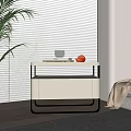 Cream wind bedside table 3d model