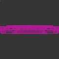 3D Model Mechanical Weapon Component With Silver White Symmetrical Armor And Decorative Patterns