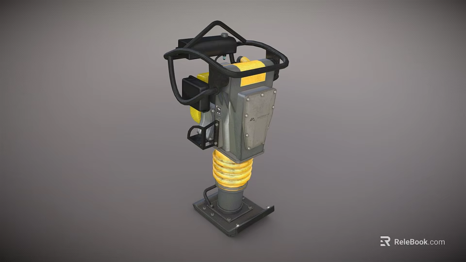 Professional Vibratory Rammer Construction Equipment With Spring Base And Handle 3d model 