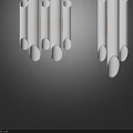 Modern White Curved Wall Lamps Mounted on Dark Wall with Illuminated Design