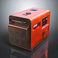 Red ABLE Portable Generator With Ventilation Grilles And Control Panel 3d model
