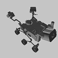 White Lunar Rover With Camera And Mechanical Arm For Moon Exploration 3d model