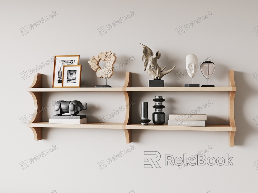 Solid Wood Wall Shelf model