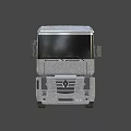 Modern Silver Truck Cab Design With Front Headlights And Wheels