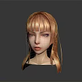 Game And Movie Female Character With Long Red Hair 3D Model Head Close Up