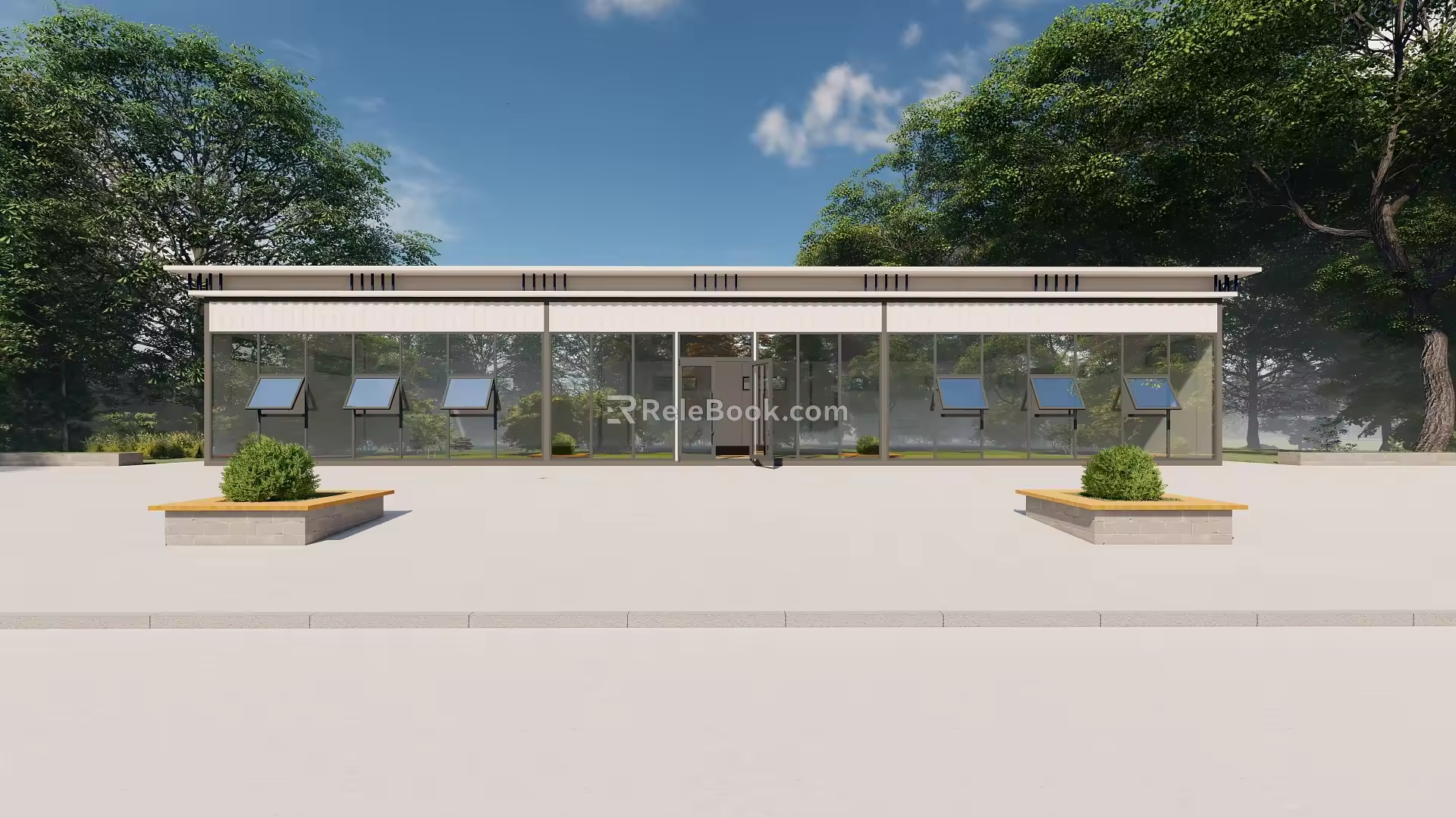 Container express station square tube steel structure 3d model