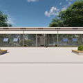 Container express station square tube steel structure 3d model