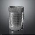 Gray Cylindrical Industrial Equipment Component With Vertical Grooves And Metallic Surface 3d model