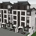New Chinese Style Double Villa Features Double Villa 3d model
