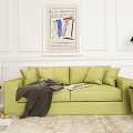 Modern double sofa combination 3d model