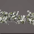 Elegant Floral Installation with White Flowers and Green Foliage on Metal Rack
