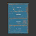 Distressed Blue Chest of Drawers With Four Drawers And Metal Drawer Pulls