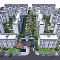 Modern Residential Community With High Rise Buildings And Green Landscaping