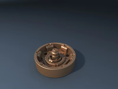 Road Infrastructure Metal Component With Circular Base And Central Bolt Design 3d model