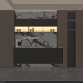 Modern Wine Cabinet Design With Marble Backsplash And Ambient Lighting 3d model