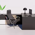 Modern Office Desk and Chair Office Desk and Chair Computer Cabinet Combination Office Desk and Chair Combination 3d model