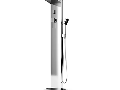 Floor Standing Modern Shower Faucet With Handheld Shower And Stainless Steel Design 3d model