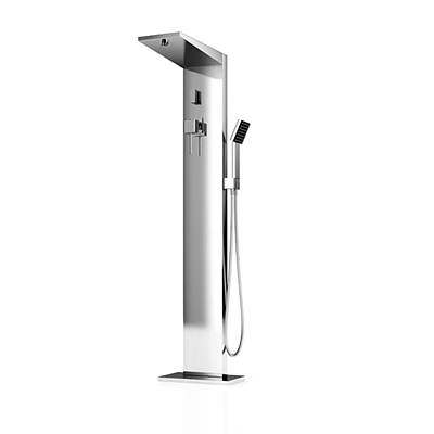 Floor Standing Modern Shower Faucet With Handheld Shower And Stainless Steel Design 3d model