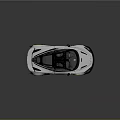 Modern White Sports Car With Streamlined Design Black Roof Golden Wheels And Rear Spoiler