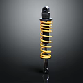 Durable Automotive Shock Absorber With Yellow Coil Spring And Black Metal Casing