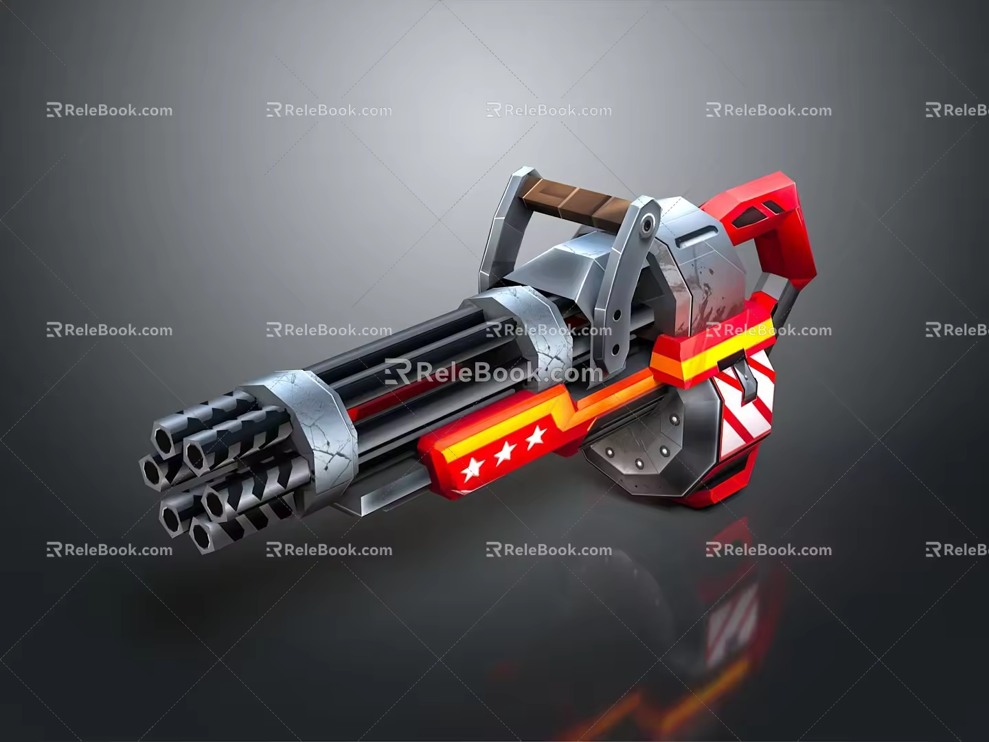 Browning Machine Gun Browning Gatling White Machine Gun Machine Gun Bullet Military 3d model