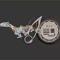 Futuristic Electric Vehicle Design With Large Wheels Blue Accents And Mechanical Structure
