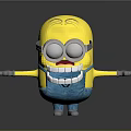 Cheerful Minion Character From Despicable Me With Yellow Body Silver Goggles And Open Arms
