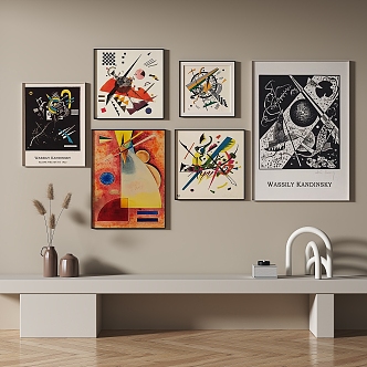 Modern minimalist abstract decorative painting 3d model