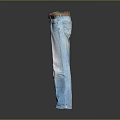Fashionable Blue Denim Jeans With Brown Leather Belt Casual Wear
