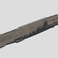 Aircraft Carrier With Long Flight Deck And Military Aircraft On Deck