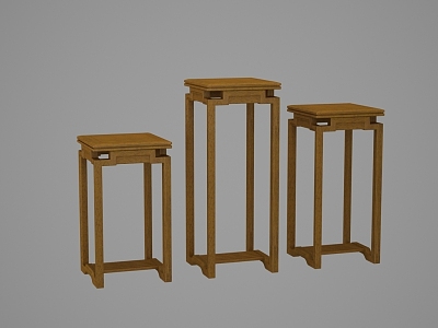 Chinese-style Flower Rack 3d model