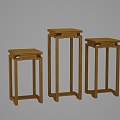 Chinese-style Flower Rack 3d model