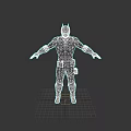 Game Movie Character Wearing Tactical Black Red Armor with Combat Gear Design