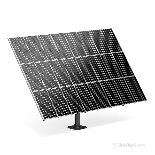 Efficient Modern Solar Panel As Daily Electrical Appliance With Solar Cells And Mounting Stand 3d model 