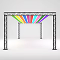 Modern Metal Truss Structure With Colorful Rainbow Strips For Event Decoration