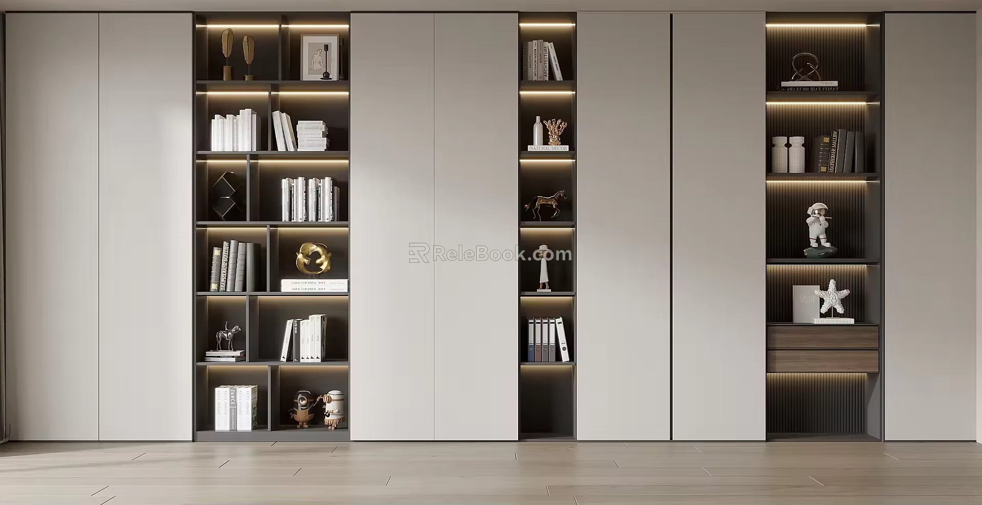 Modern bookcase 3d model
