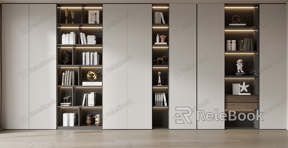 Modern bookcase model