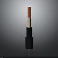 Modern Elegant Lipstick With Red Stripe Pattern And Black Base Design 3d model