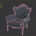 Luxurious Green Velvet Armchair With Carved Armrests And Tufted Backrest Design