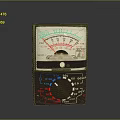 Analog Multimeter With Black Case Dial Scale Pointer And Bottom Knob Symbols