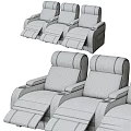 Navy Blue Recliner Sofa Set With Multiple Comfortable Seats For Home Theater