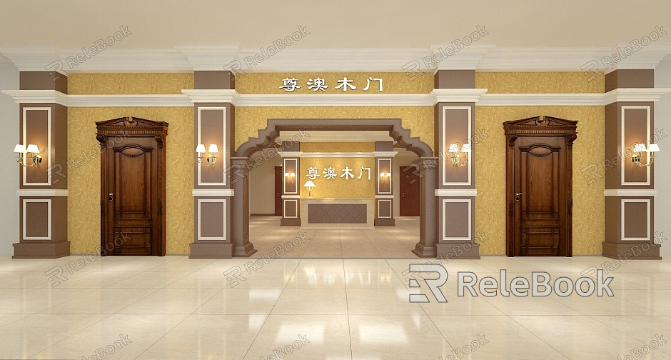 Jianou specialty store wooden door shop model