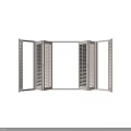 White Folding Shutters Room Divider With Classic Louver Design Panels 3d model