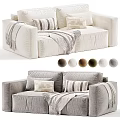 Cozy Sofa Set With Striped Pillows Knitted Blanket And Multiple Color Options